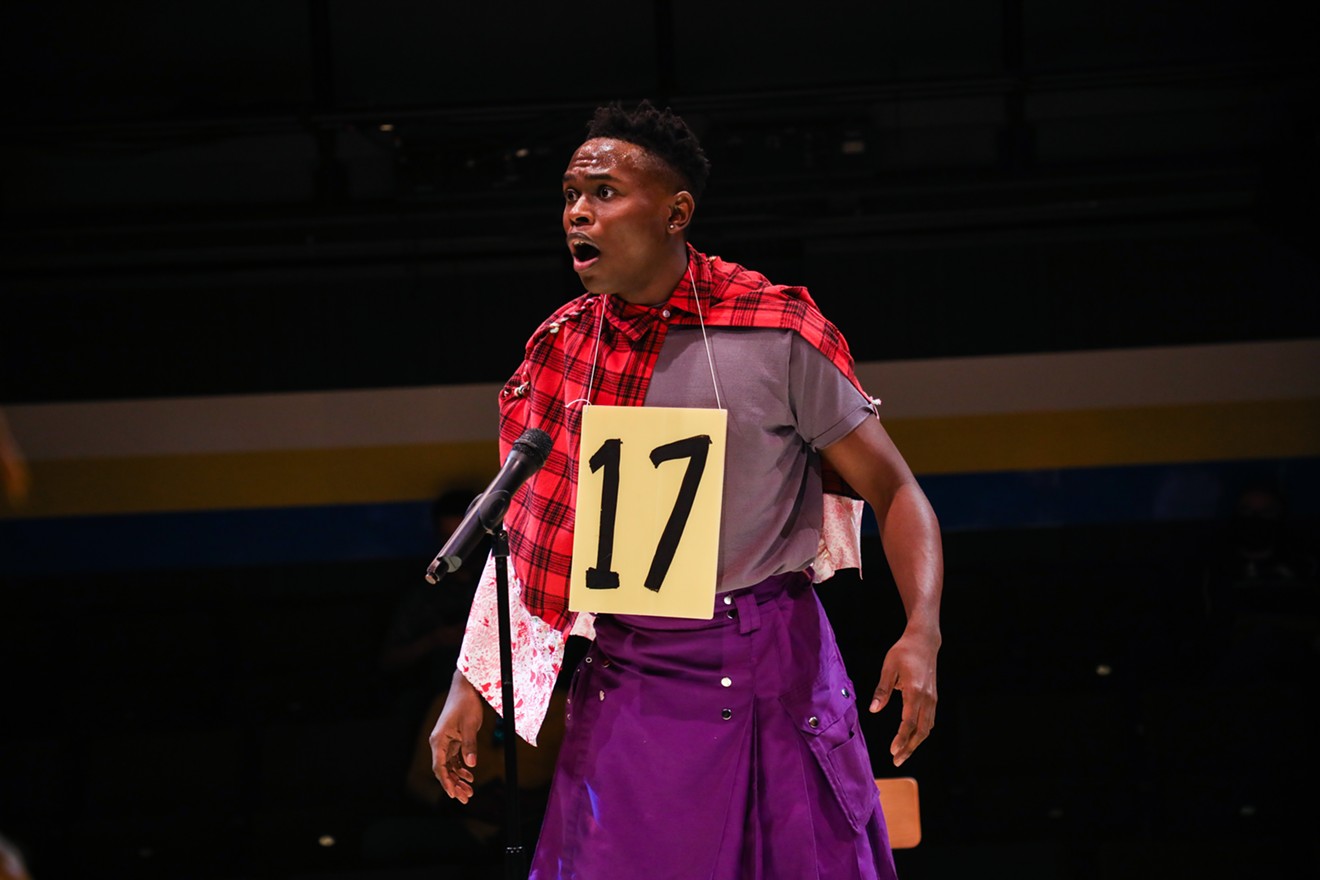 Christopher Scurlock in Stages' production of The 25th Annual Putnam County Spelling Bee.