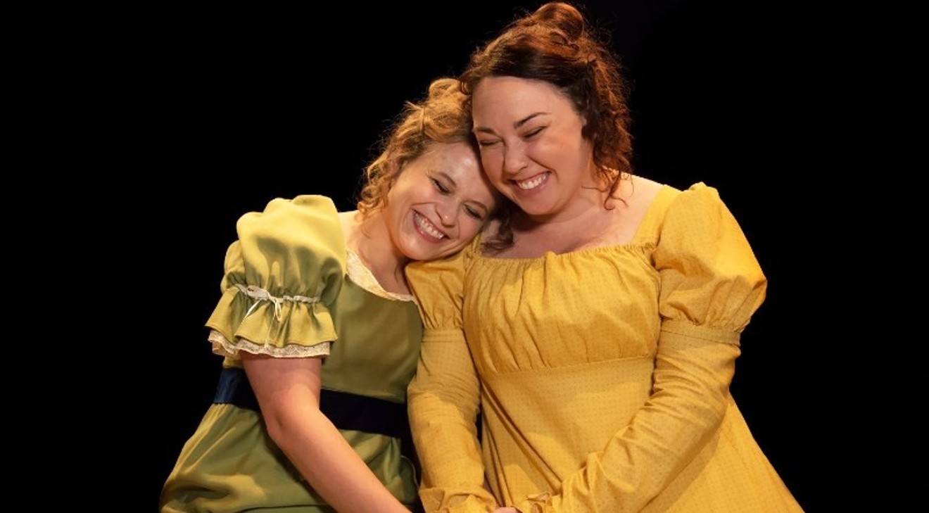 Skyler Sinclair as Elizabeth and Chaney Moore as Mary in Miss Bennet: Christmas at Pemberley.