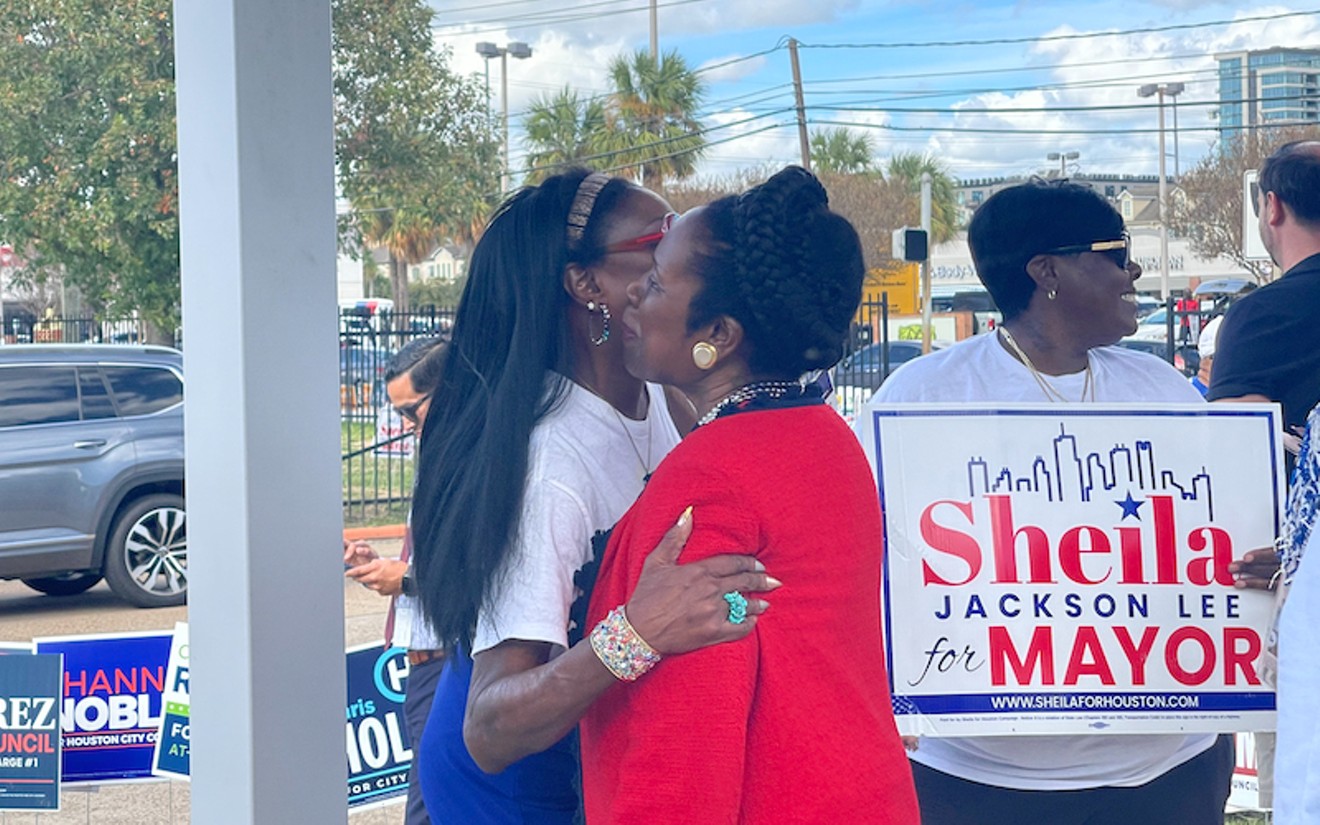 Houston Mayoral candidate Congresswoman Sheila Jackson Lee was among the candidates who headed to several of Harris County's vote centers to greet those casting their ballots.