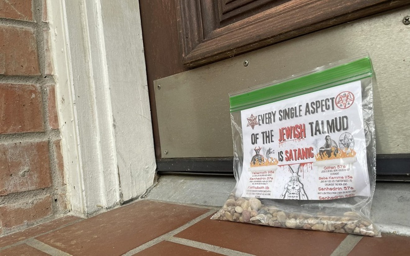 An anti-Semitic flyer on a doorstep.