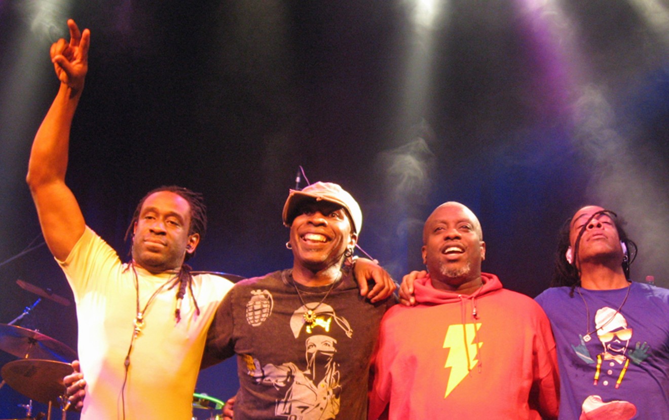 Living Colour onstage in Graz, Austria, 2010: Will Calhoun, Vernon Reid, Corey Glover and Doug Wimbish.
