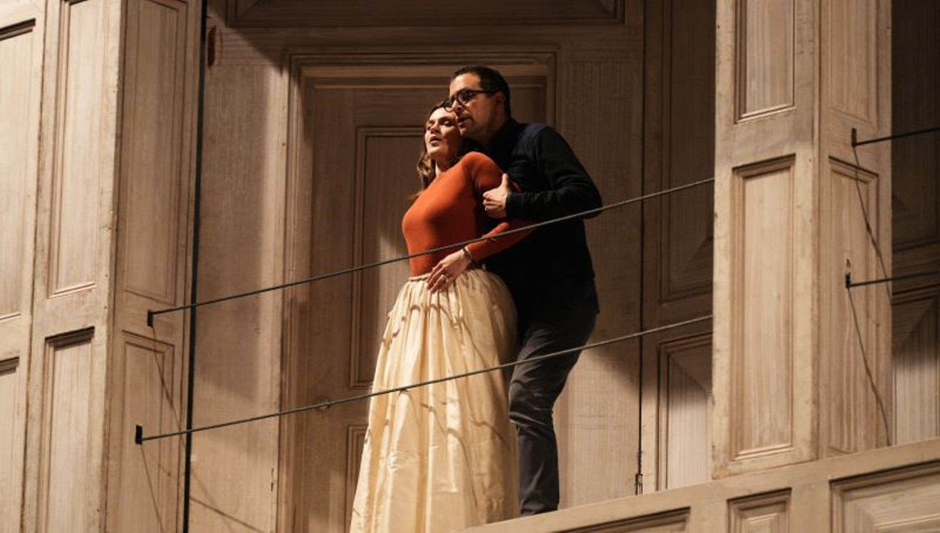 Andriana Chuchman and Luca Pisaroni in Don Giovanni at Houston Grand Opera.