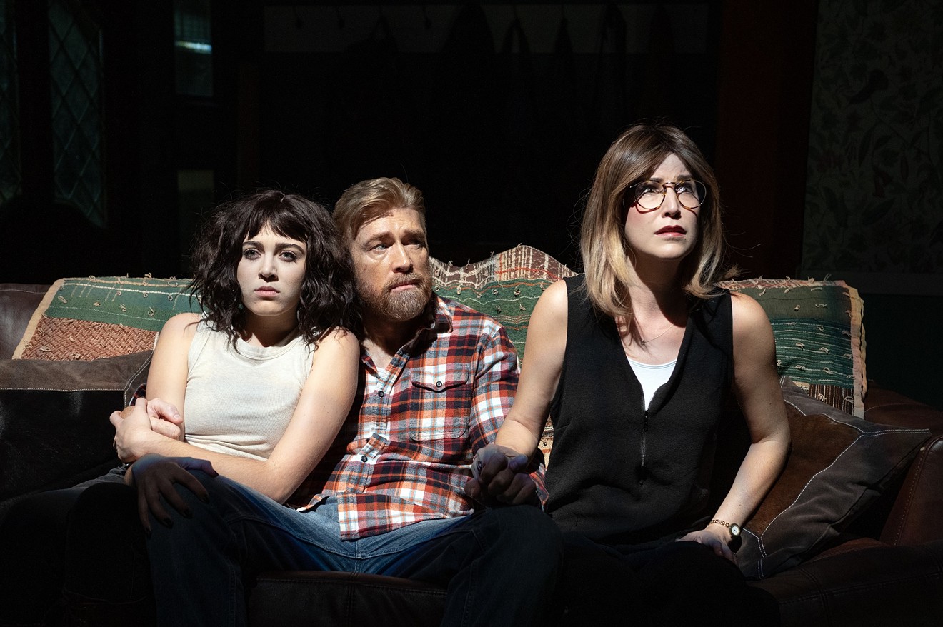 Olivia Knight as Julia, Jeff Featherston as Nat and Jenna Morris as Diane in Dirt Dogs Theatre Co.'s production of The Birds.