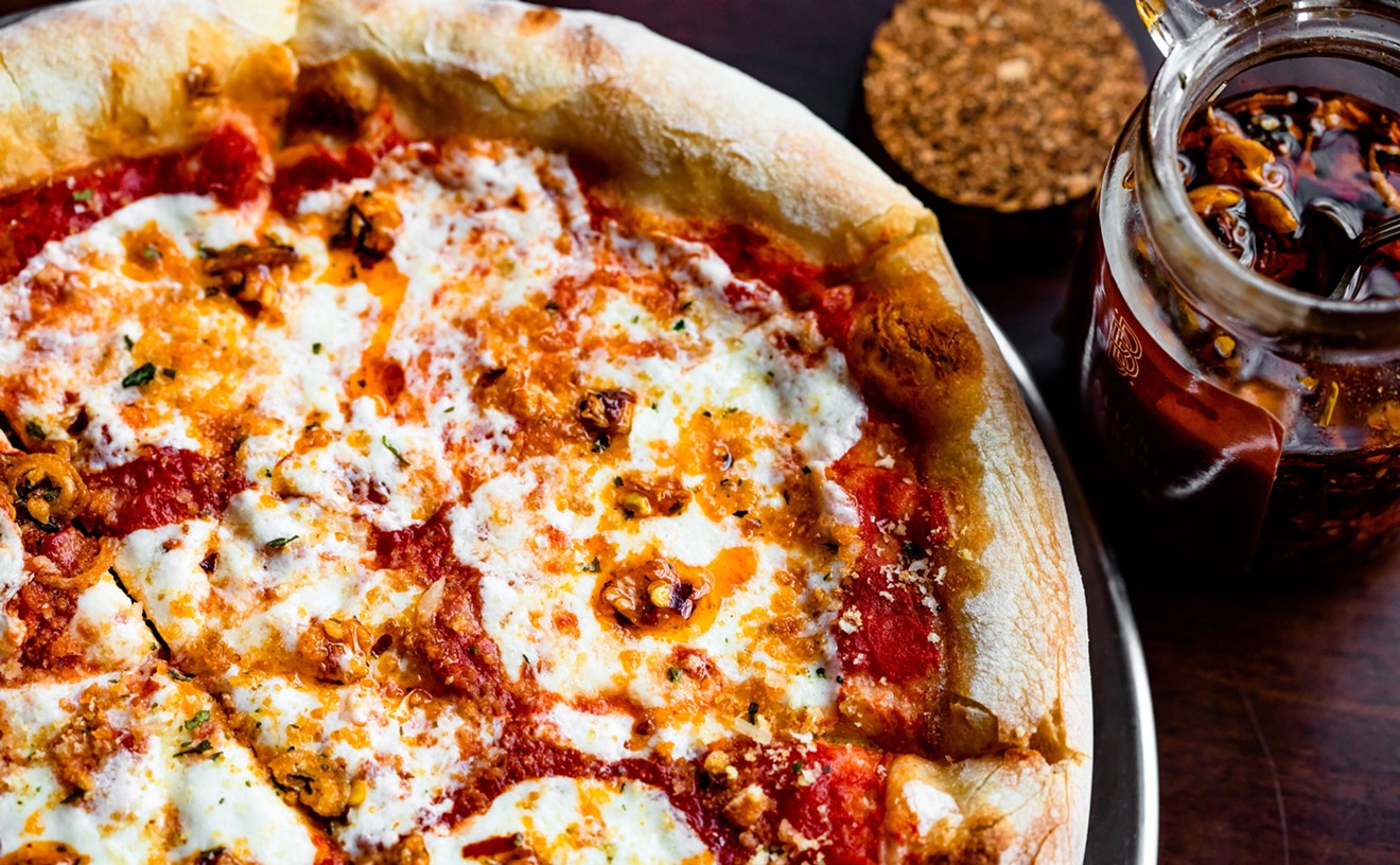 The Hot Chili Oil pizza uses B.B. Italia's signature chili oil.