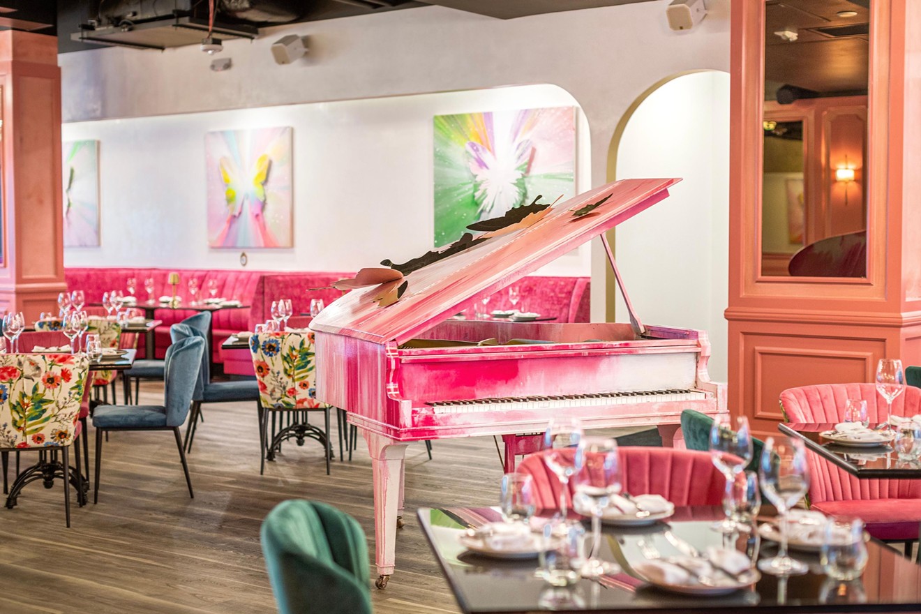 Postcript's hand-painted piano makes a stunning visual centerpiece.