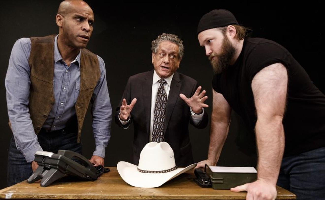 Timothy Eric, Ed Muth and Seth Carter Ramsey in Stagolee and the Funeral of a Dangerous Word  at Main Stret Theater.