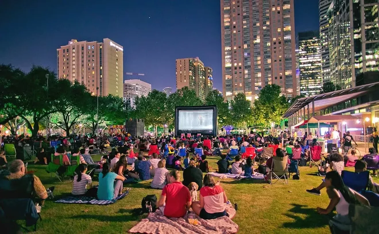 A wondrous sight of an early evening concert at Discovery Green