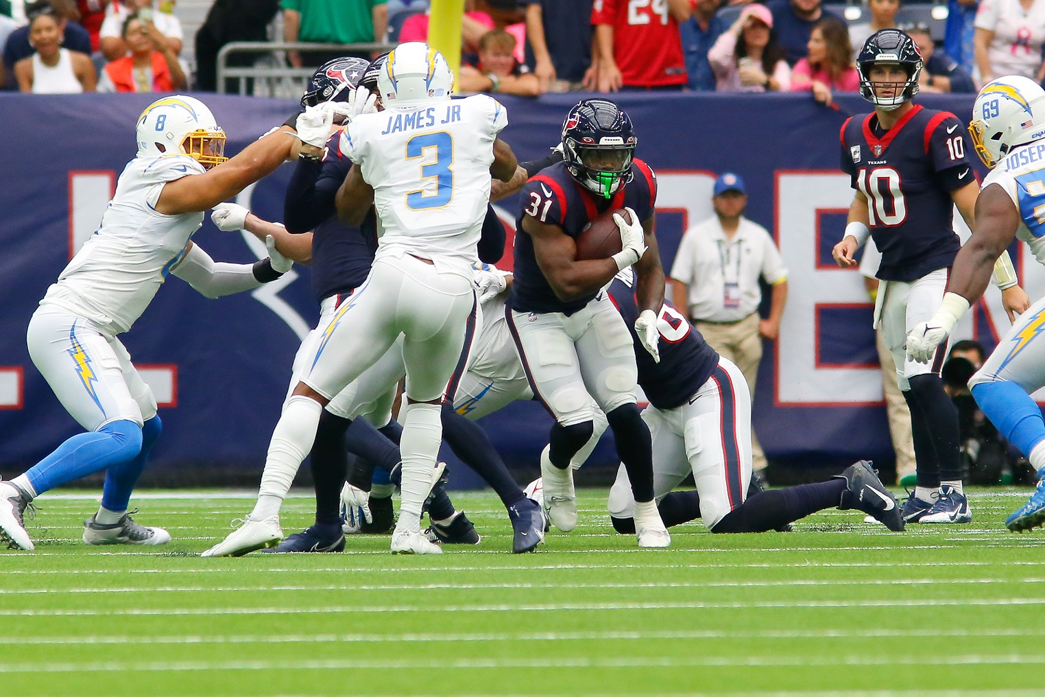 NFL, American Football Herren, USA Los Angeles Chargers at Houston Texans  Oct 2, 2022; Houston