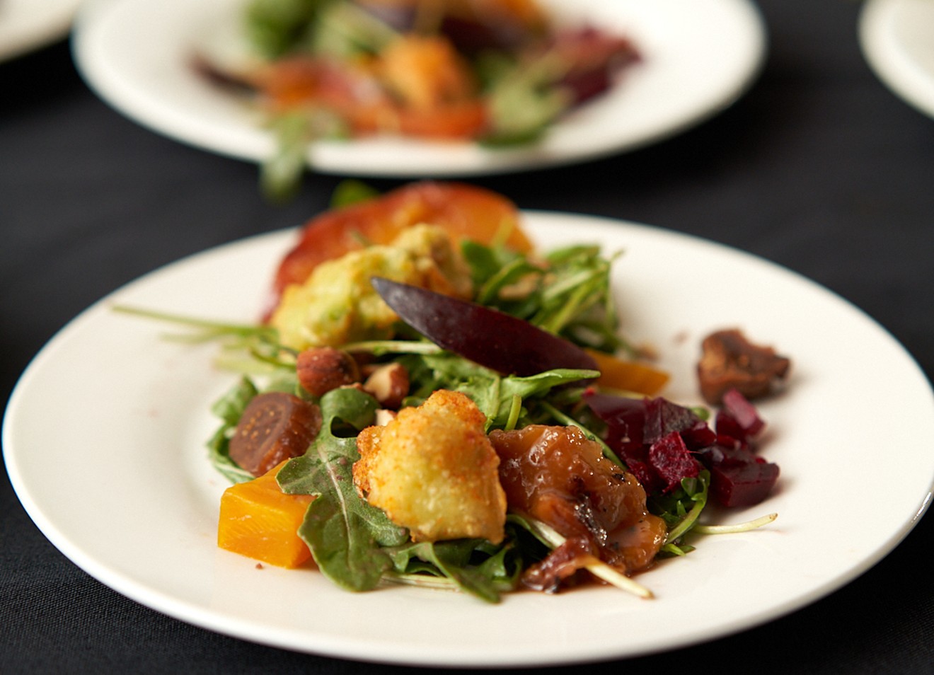 A summer beet salad led the way for an evening of food and conversation.