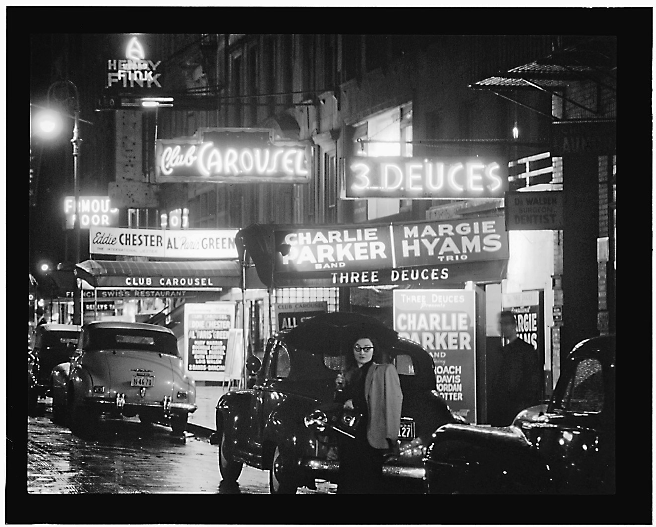New York's famed 52nd Street lined with jazz clubs.