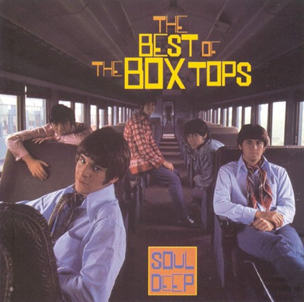 The Box Tops second lineup in 1968 (l to r): (1968), Gary Talley, Alex Chilton, Tom Boggs, Bill Cunningham, and Rick Allen. - RECORD COVER
