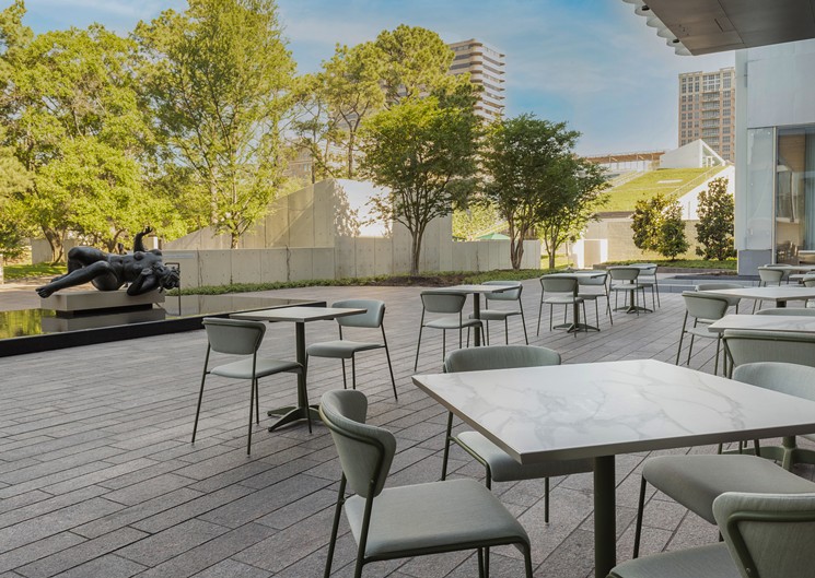 The patio offers diners a view of the Cullen Sculpture Garden. - PHOTO BY CLAUDIA CASBARIAN