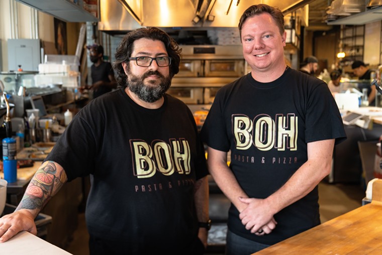Chris Zettlemoyer and Ben McPherson are kicking up lunch at BOH. - PHOTO BY MICHAEL ANTHONY