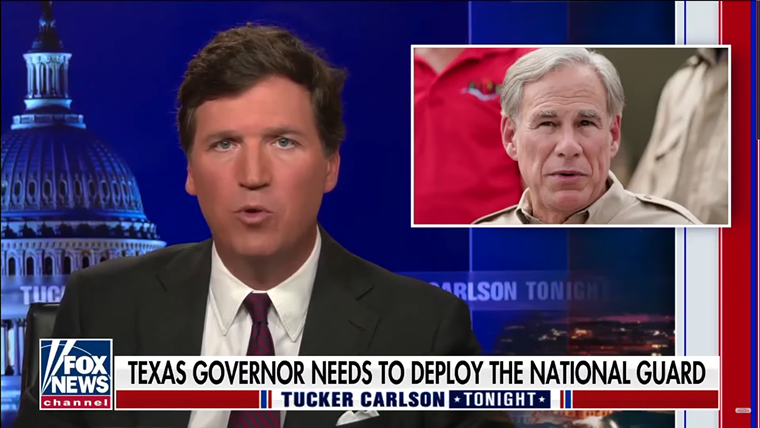 Gov. Greg Abbott has been a fixture on Fox News — just not on Tucker Carlson's show. - SCREENSHOT