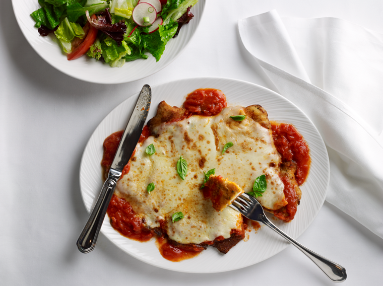 True to its Italian-American roots, The Palm does parm. - PHOTO BY PALM RESTAURANTS