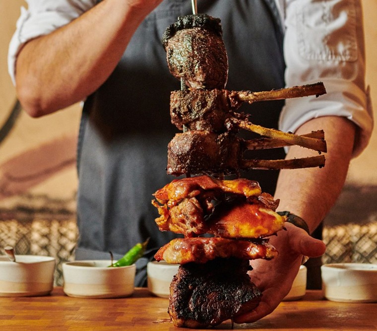 The Churrasco Mixed Grill Skewer can feed a small army. - PHOTO BY JONATHAN ZIZZO