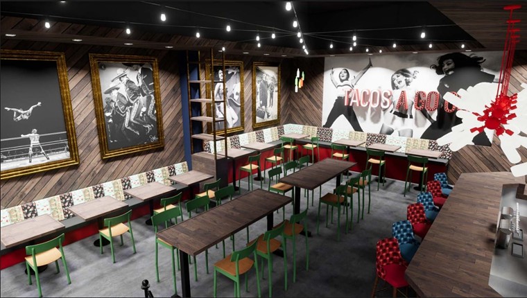 The new Tacos A Go Go will be a hip joint to grab tacos. - RENDERING BY IAN BROWN/FLATIRON GROUP