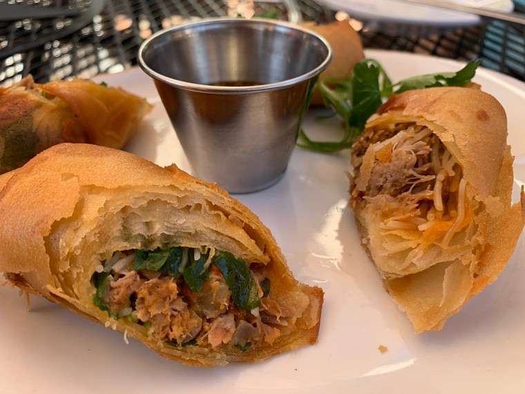 The duck spring rolls have a puff pastry wrapper.  - PHOTO BY LORRETTA RUGGIERO