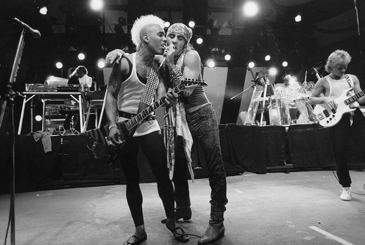 Jean and Little Steven onstage in 1982. - JEAN BOUVIER PERSONAL COLLECTION