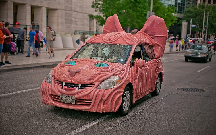 Anything goes with the Houston Art Car Parade - as long as it has wheels. - PHOTO BY MORRIS MALAKOFF