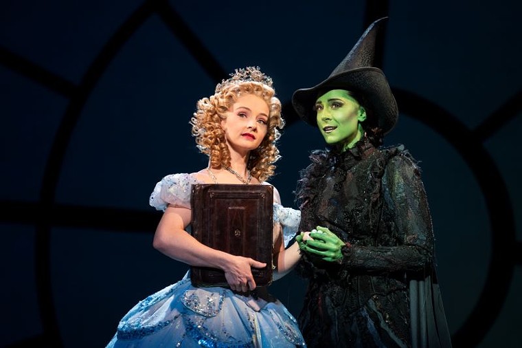 Jennafer Newberry (Glinda) and Lissa deGuzman (Elphaba) in the National Tour of Wicked. - PHOTO BY JOAN MARCUS