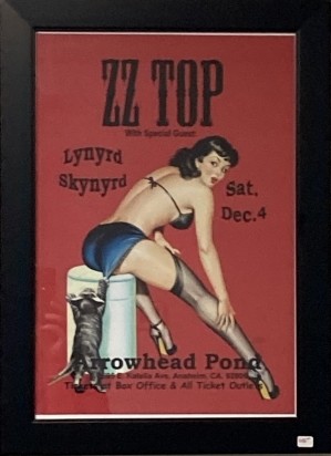 This poster advertising a 1999 concert is representative of the ZZ Top memorabilia available at the Dusty Hill Estate Sale. - PHOTO BY TOM RICHARDS
