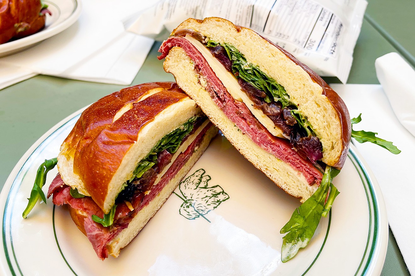 The wagyu beef pastrami sandwich at Montrose Wine and Cheese is just one of their daily rotating selection of sandwiches.