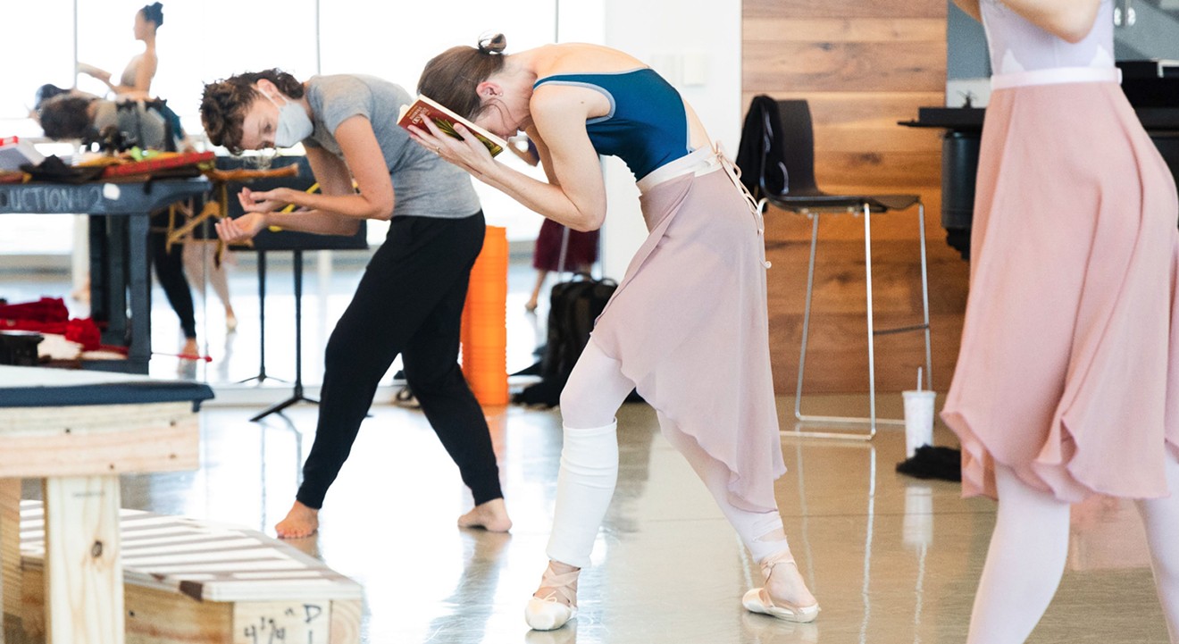 Choreographer Cathy Marston in rehearsal with Houston Ballet Principal dancer Jessica Collado for  Summer and Smoke.