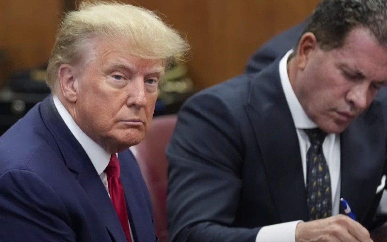 Former President Donald Trump was accompanied by his legal team, Joe Tacopina, Susan Nechecles and Todd Blanche, as he surrendered in the Manhattan Criminal Court on Tuesday afternoon.