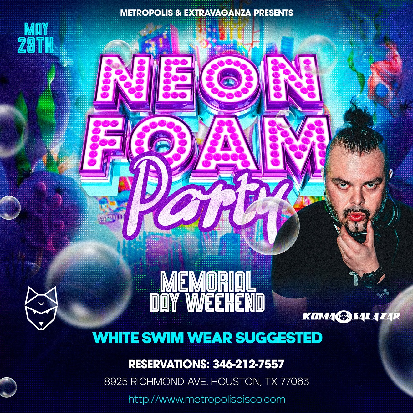 Neon Foam Party at M&E