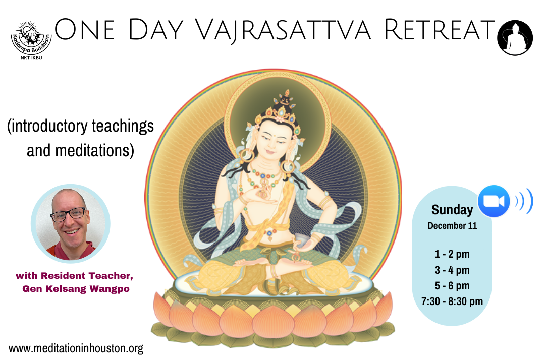 One Day Vajrasattva Retreat (introductory teachings and meditations) with Gen Kelsang Wangpo