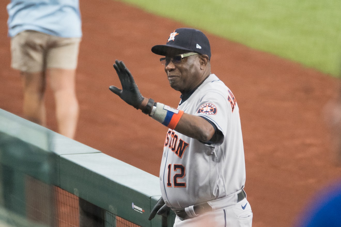Astros manager Dusty Baker lost the chess match in the NL ballpark last night in Atlanta.